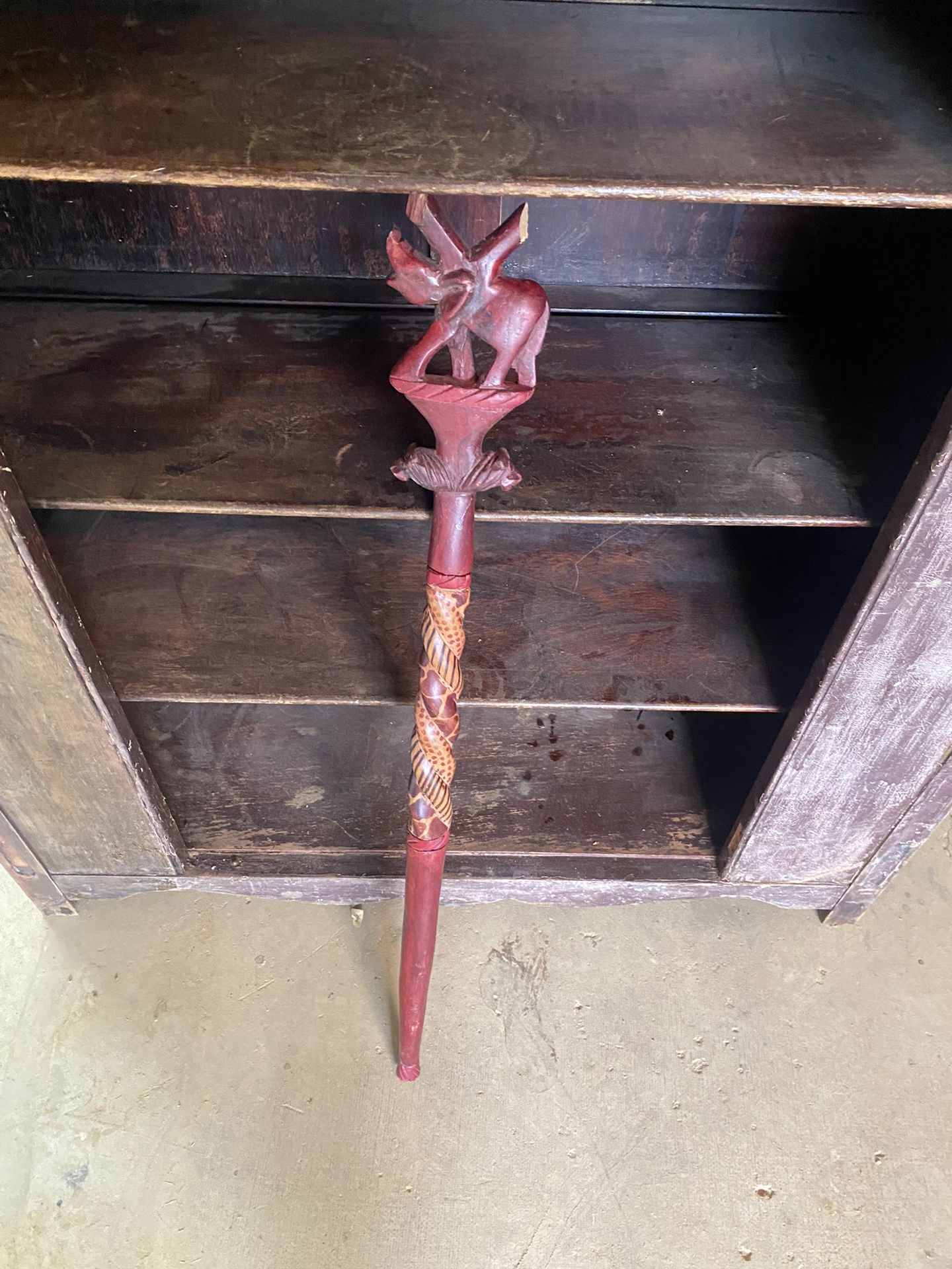 Beautiful Hand Carved Wooden Cane Kenya