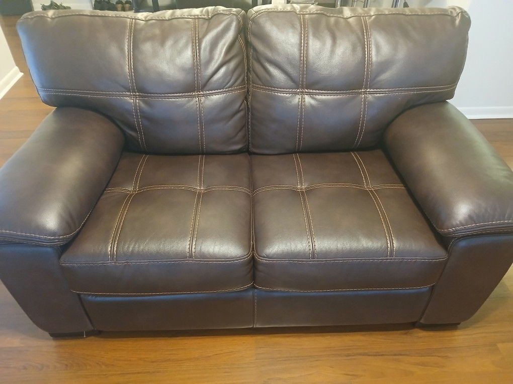 Brown Leather Loveseats