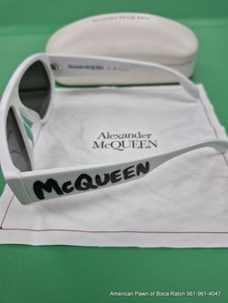 Alexander McQueen Acetate Square Sunglasses | White | AM0386S 003 99-01-145 XL