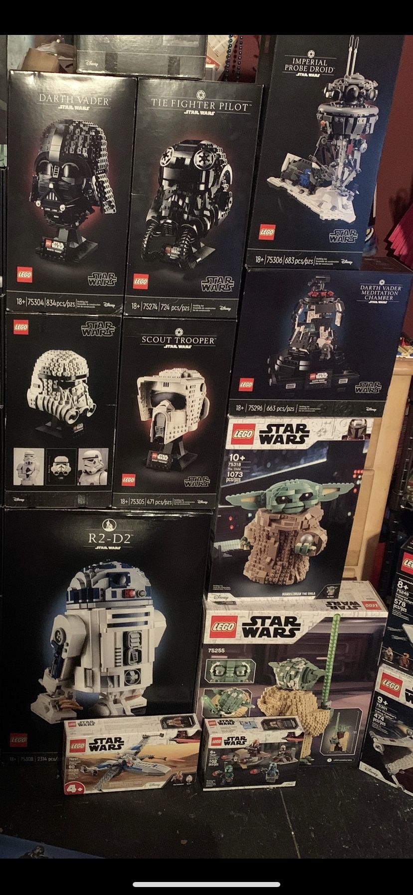 Lego Star Wars Helmets Baby Yoda And Big Yoda For Sale