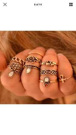10pcs Women Gold Above Knuckle Rings
