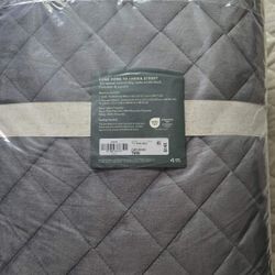 Velvet Reversible Quilt Set Gray 2pc.Twin  New