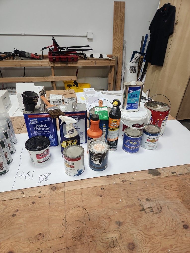 Variety Of Paint And Piant Thinners 16 Cans