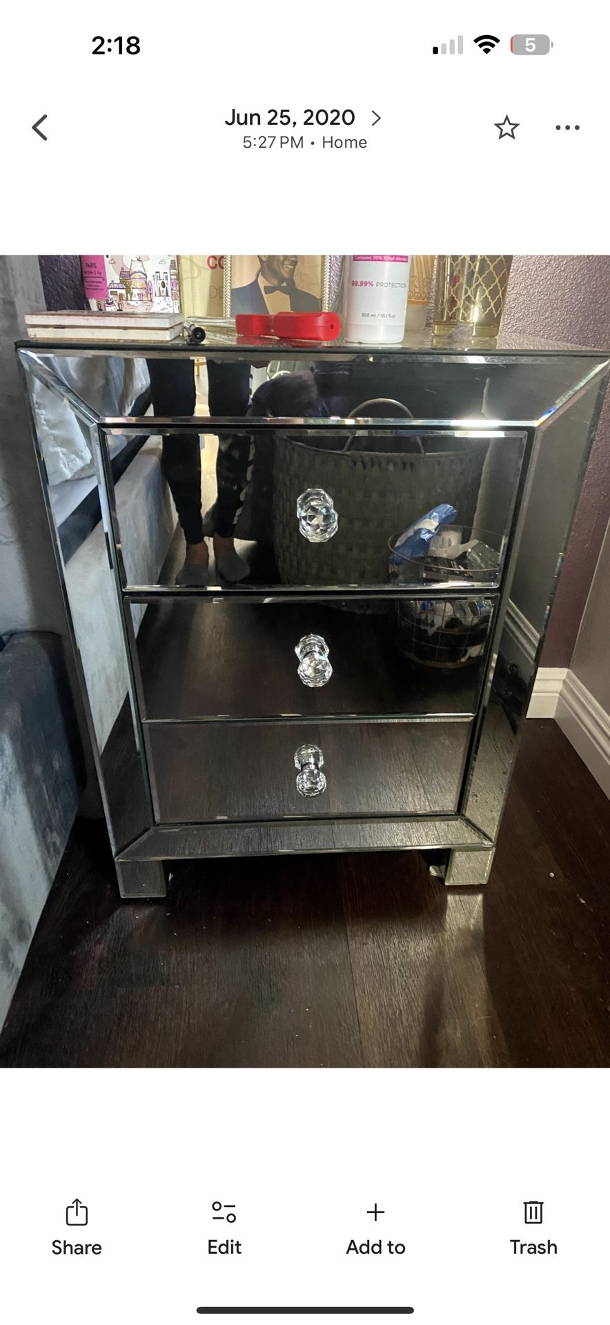 Mirrored nightstand (set of 2)