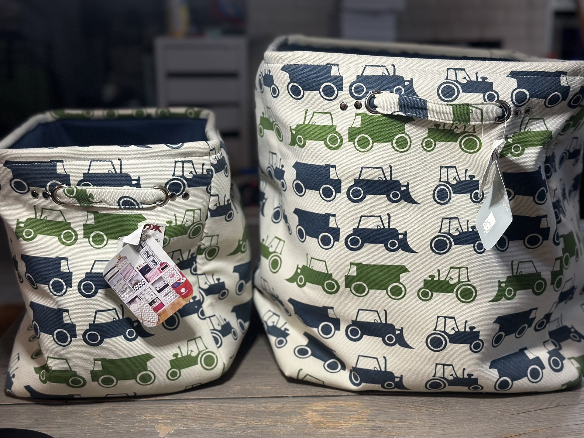 Set Of Two Tractor Storage Bins