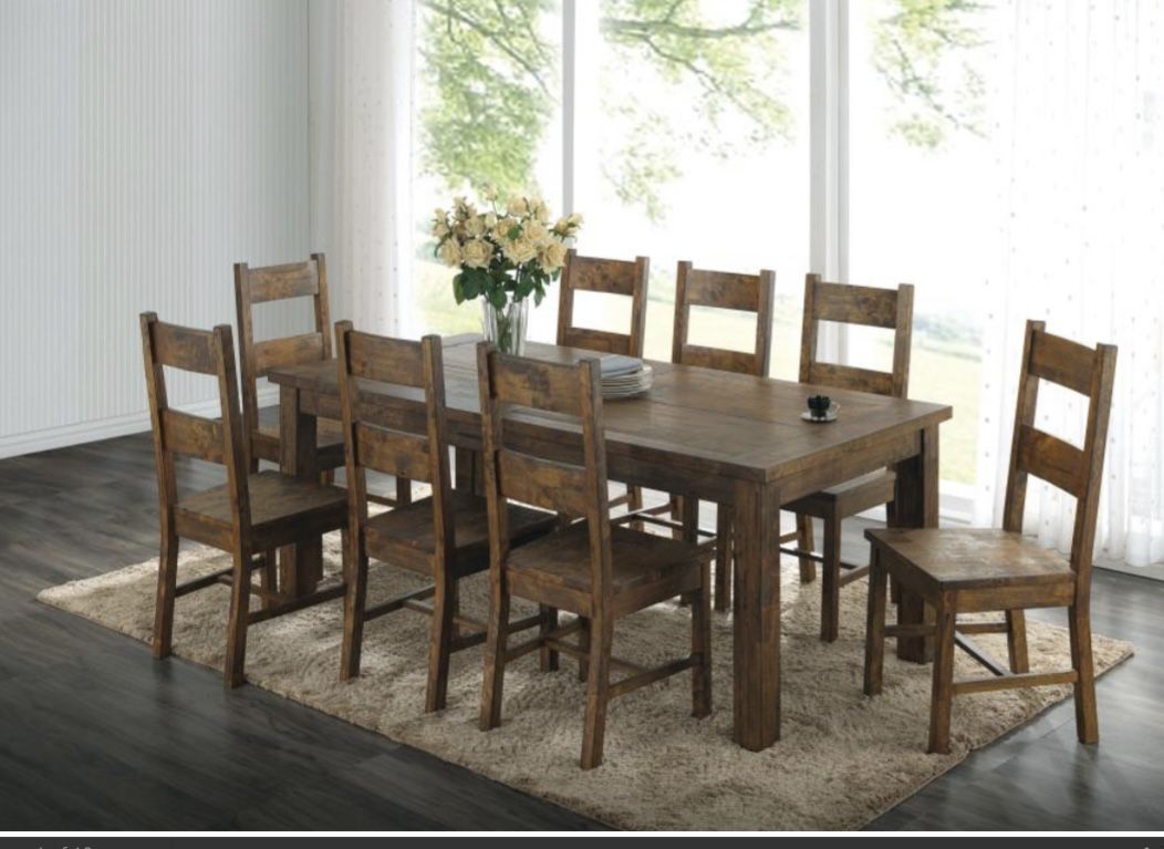 Solid Wood Dining Table / Solid Wood Dining Set/ 9 Pc Dining Set / 7 Pc Dining Set / 5 Pc Dining Set / 79” Table/ Rustic Farmhouse Dining Set / Rustic