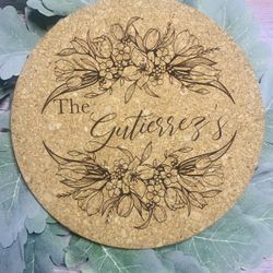 Personized Cork Trivet Heat Pad