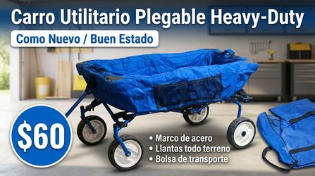 Heavy-Duty Folding Utility Wagon with Carry Bag