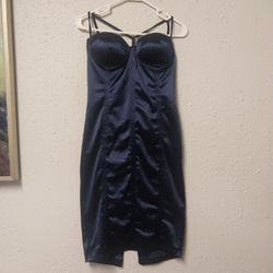 Fashion House  Navy  Blue  Corset  Mini  Dress 