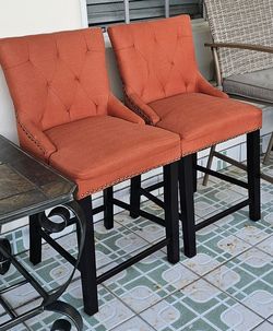 Set of 2 Upholstered Accent Stools. Good Condition