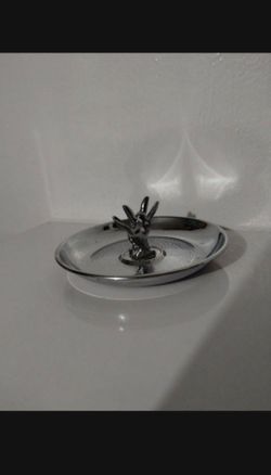 MID CENTURY CHROME ART TOUCAN ASHTRAY 4.5" - M94