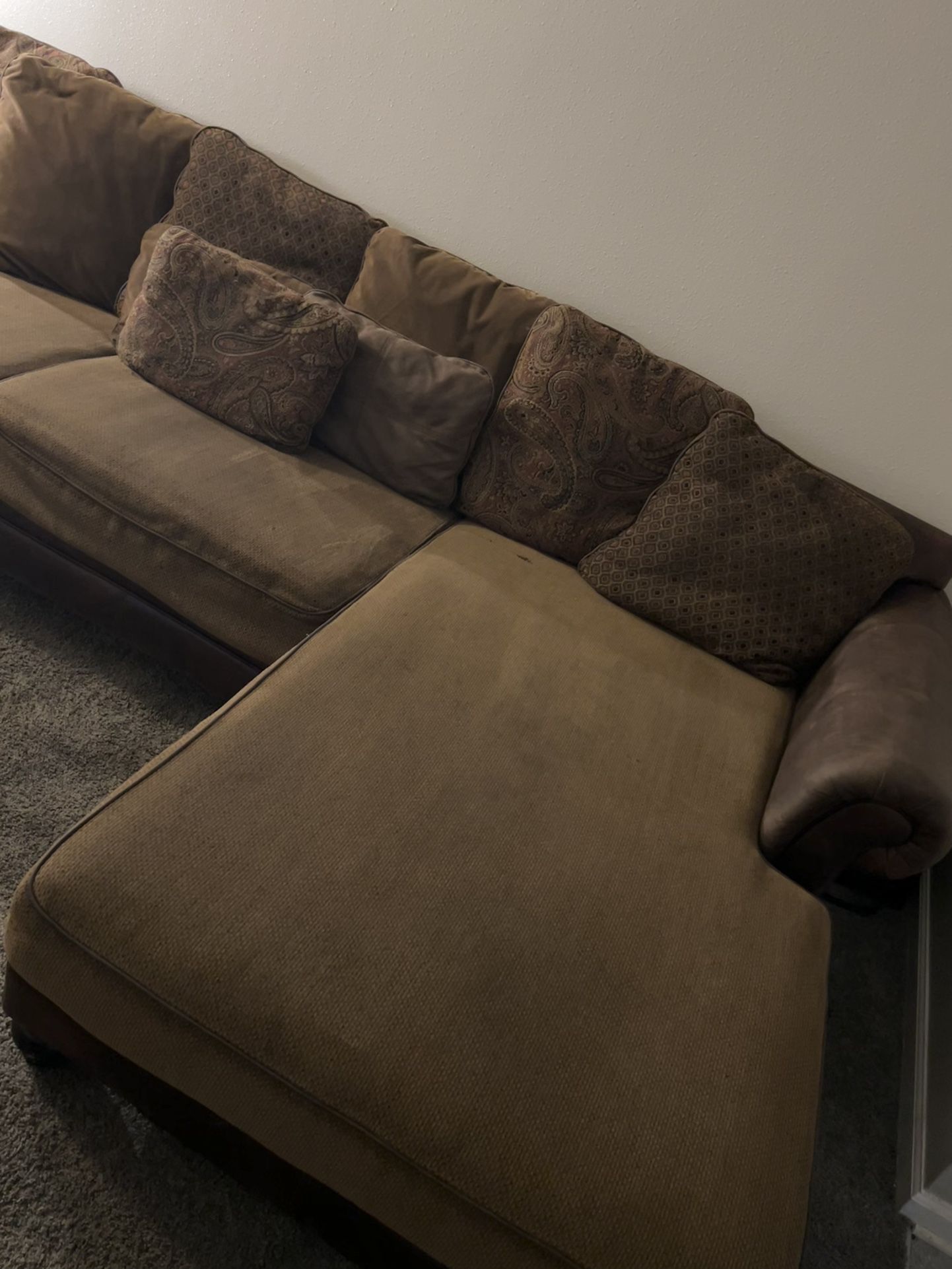 Brown Sectional Sofa Love Seat 