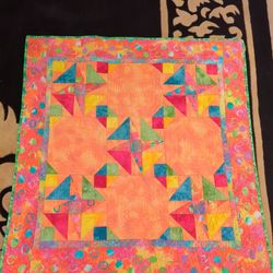 Bright Lap quilt/Baby Blanket/Wall Hanging 