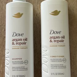 Dove Argan Oil & Repair Damage Therapy Shampoo/Conditioner 12 fluid ounce