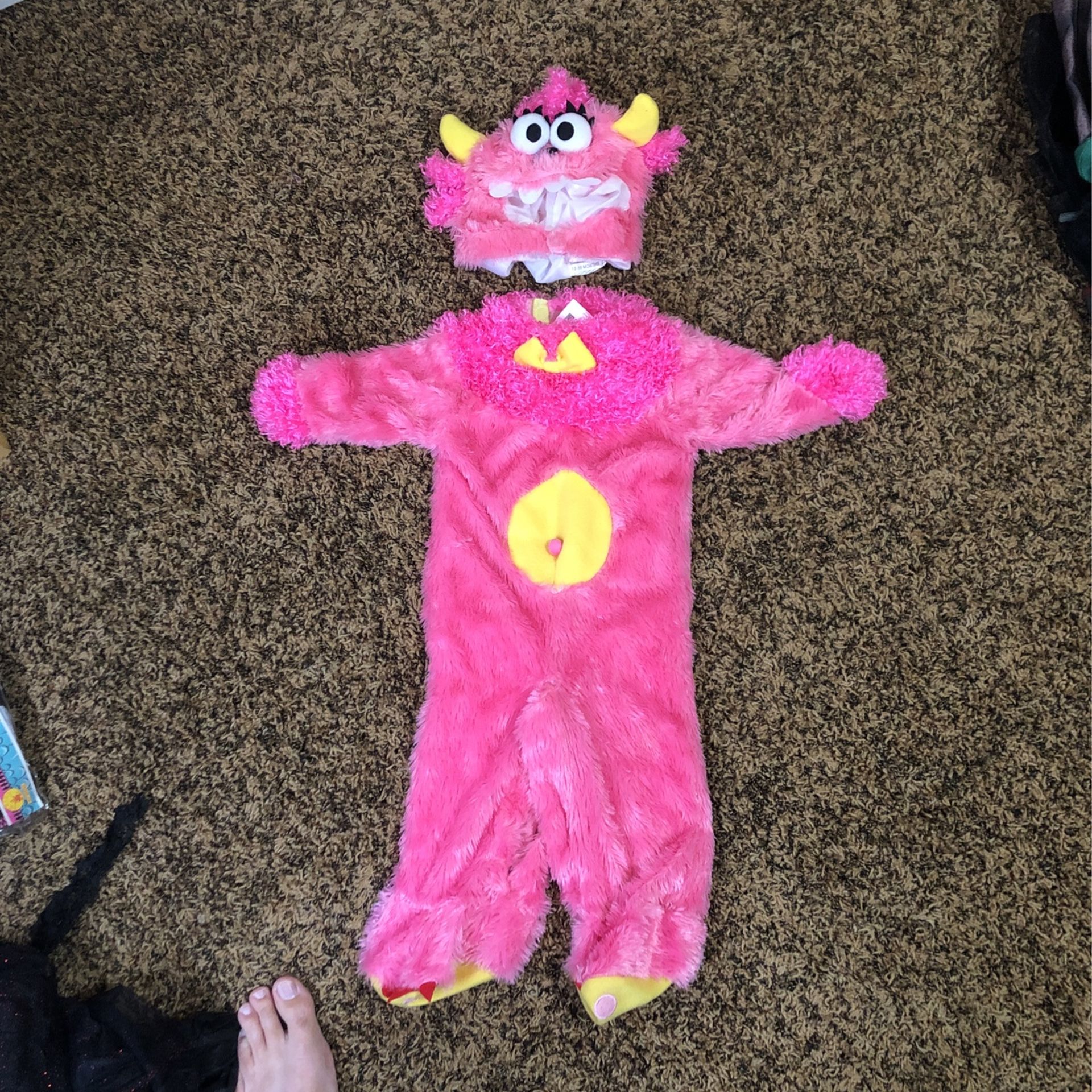Toddler Pink monster Halloween Costume 