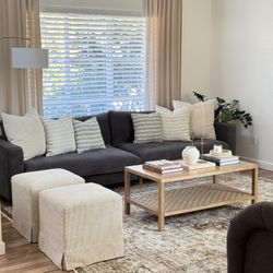 119” Square Arm Sofa with reversible cushions 