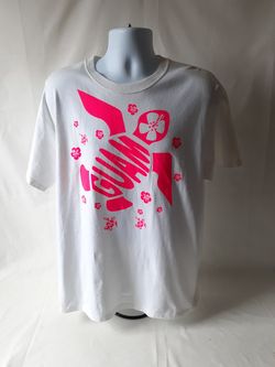 Port & Company Guam women's white short sleeve t-shirt size XL