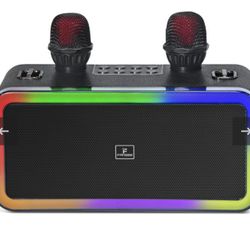 Karaoke Machine LED Lights Bluetooth Microphones 
