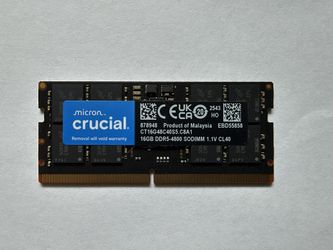 16GB DDR5 4800MT/s SODIMM Memory for Laptop