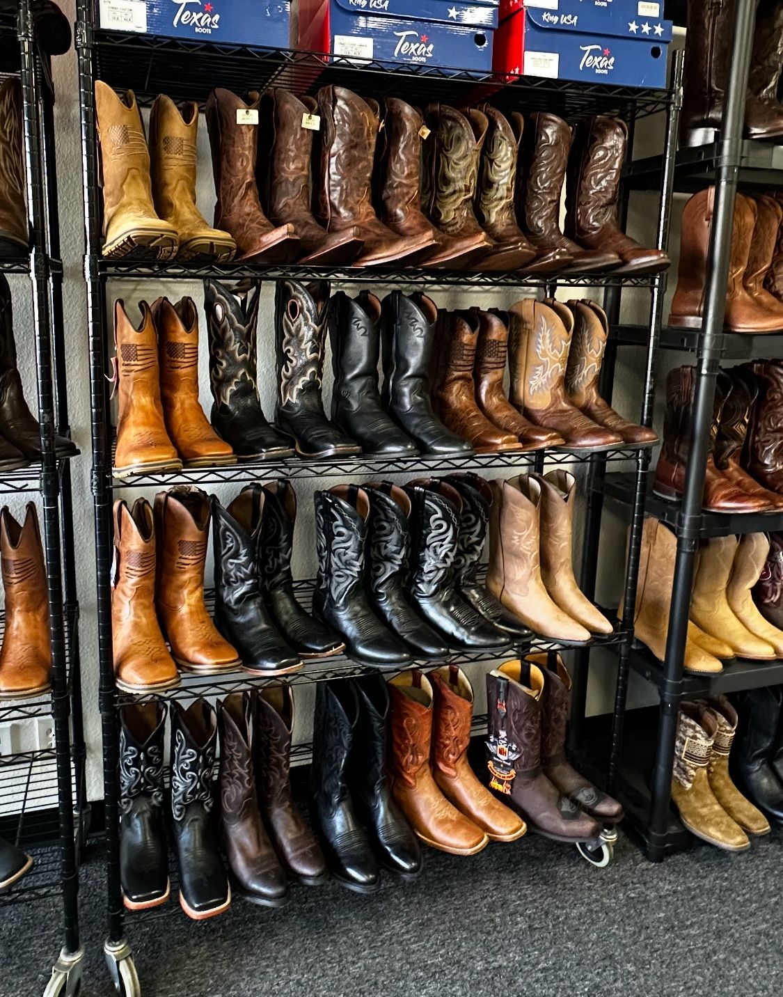 Western Boots Cowboy Leather Rodeo Rancher Square Round Toe Sz 10-10.5
