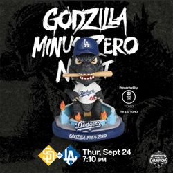 Dodgers TIckets 9/24 🎟 Godzilla bobblehead sga 🐲