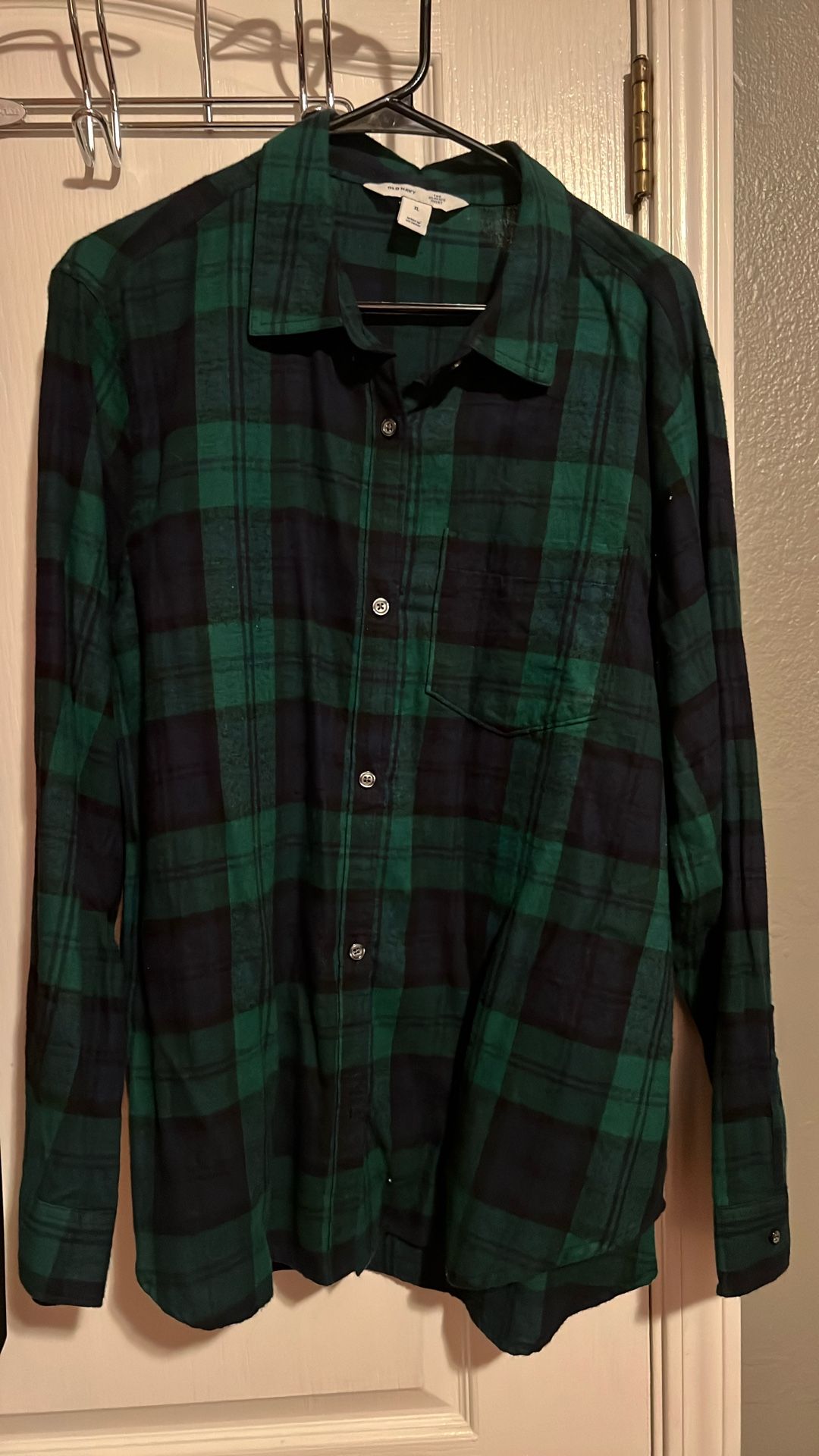Old Navy Dark Green Soft Flannel  - XL