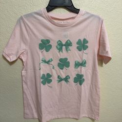 Love Tribe Pink Shamrock & Bow Graphic Tee