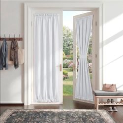 PONY DANCE Non-See-Through French Door Curtain, 25x66 inch, Pure White, 1 Pc
50% Light Blocking Solid Rod Pocket Privacy Window Treatment for Sliding