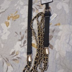 Women's XL Ophelia Roe Leather Chain Belt 