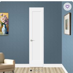 Pre-drilled 80" White Primed Hollow Core Wood 1 Panel Interior Molded Shaker Door Slab