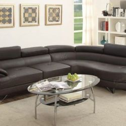 Brand New Espresso Modern Style Sectional Sofa