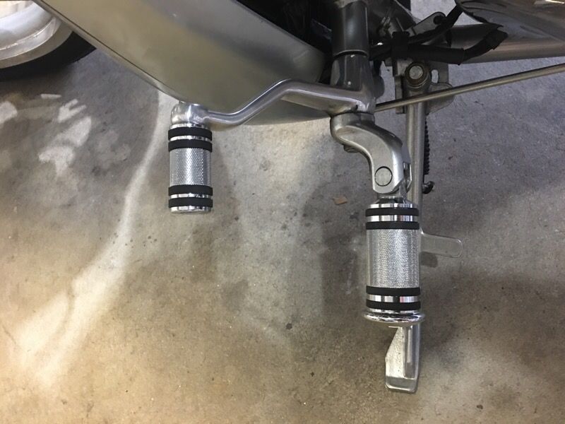 Harley Davidson chrome motorcycle pegs and shifter