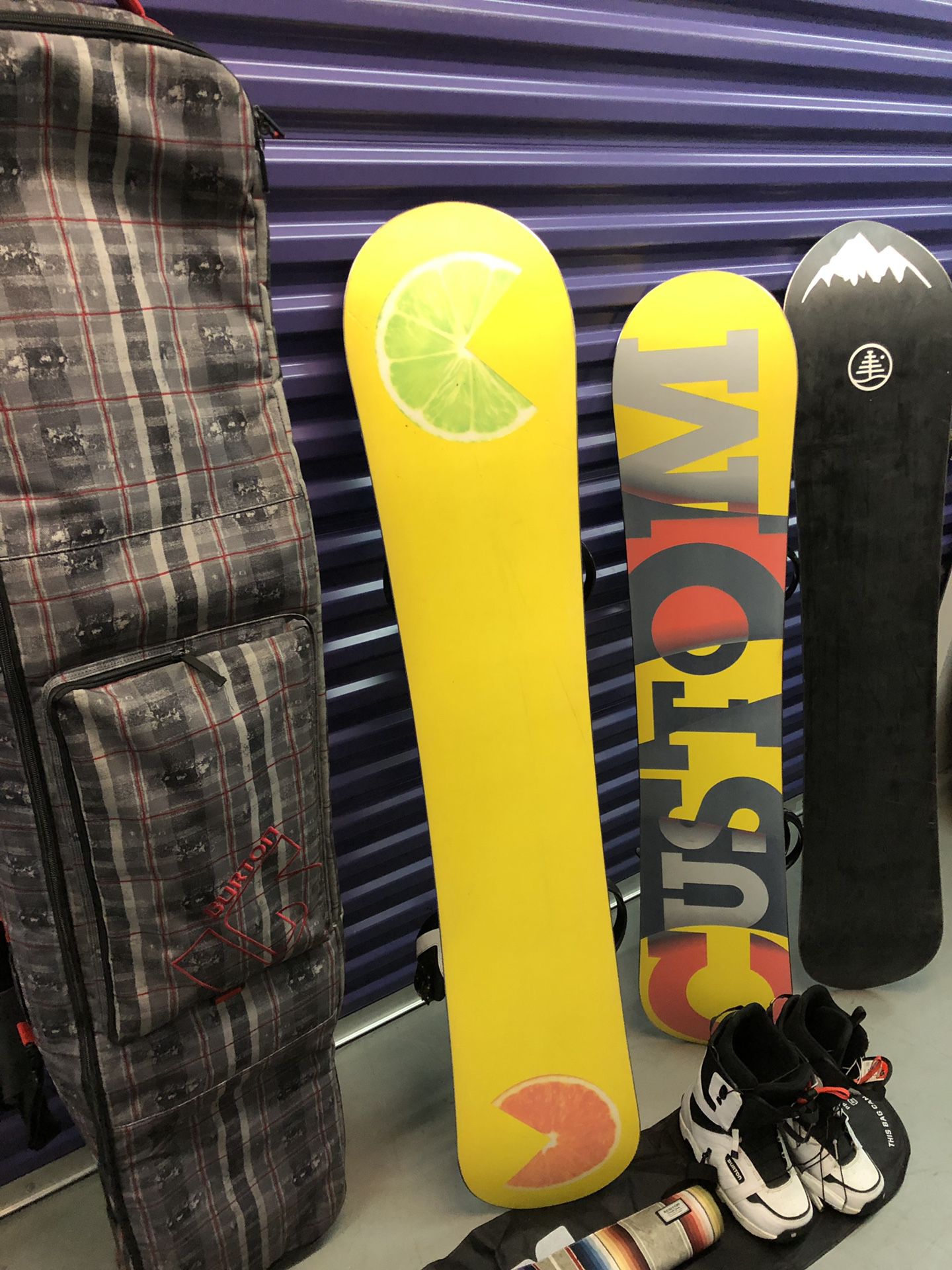 Burton Snowboards, Boots, Bindings, and Bag