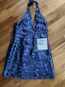 Blue Sequence Dress Size medium With Tags