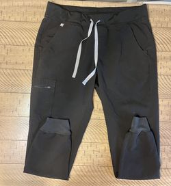 FIGS Technical Collection Black Drawstring Zamora Jogger Scrub Pants Size L