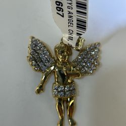 10KT YELLOW GOLD ANGEL CHARM 