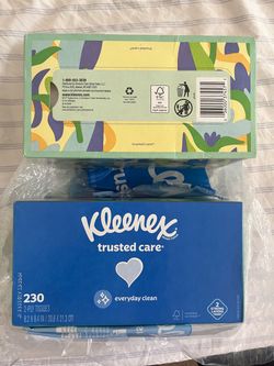 Brand New Kleenex Facial Tissue Boxes (230 Count x 2 Boxes)