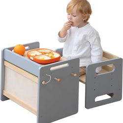 Montessori Weaning Table and Chair Set - Adjustable Design for Toddlers