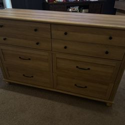 WAMPAT 8 Drawers Dresser for Bedroom, Farmhouse Dresser Chest of Drawers, Light Wood Kids Dresser for Closet, Dressers Organizer for Living Room & Hal