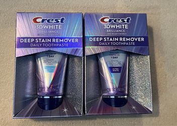 New unopened Crest 3D White Brilliance Deep Stain Remover Toothpaste x2