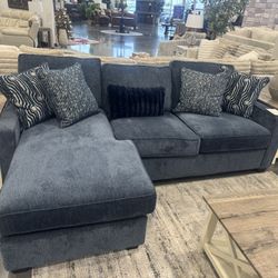 LEFT ARM FACING CHAISE SOFA- BOWMORE NAVY / With Reversible chaise 