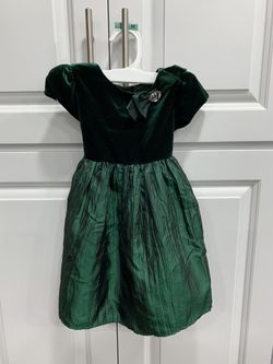 Babu Girl Dark Green Christmas Dress Size 18M