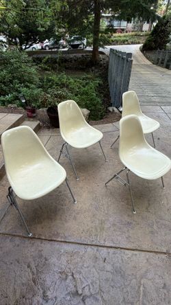 Authentic Vintage Herman Miller Eames Fiberglass Shell Chairs - Set of 4