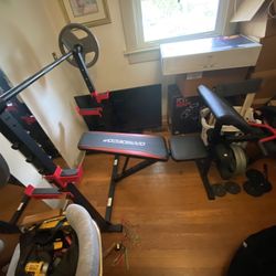 Bench Press, Squat Rack With Weights