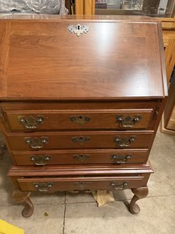 Vintage Solid Wood Secretary Desk