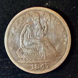 1847o Seated Liberty Half Dollar