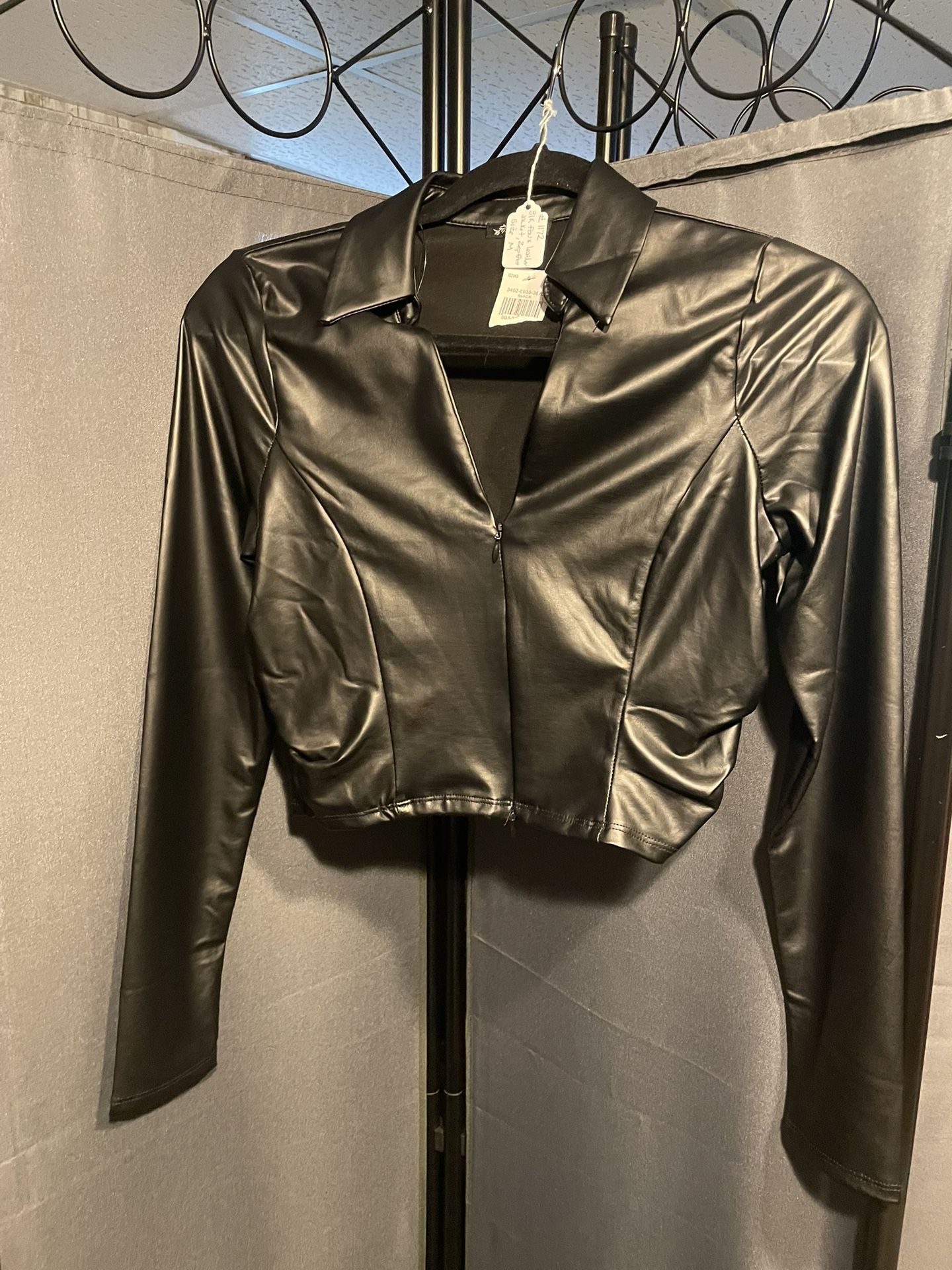 Black Faux Leather Jacket 