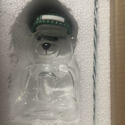 New Bear Glass Cup With Straw