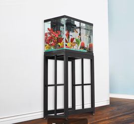 Aquarium Tank with Black Metal Stand