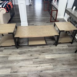 Tv Stand With 2 End Tables, Entertainment Stand, Furniture 